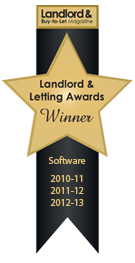 Landlord & Letting Awards Software Winner 2010/11, 2011/12 & 2012/13